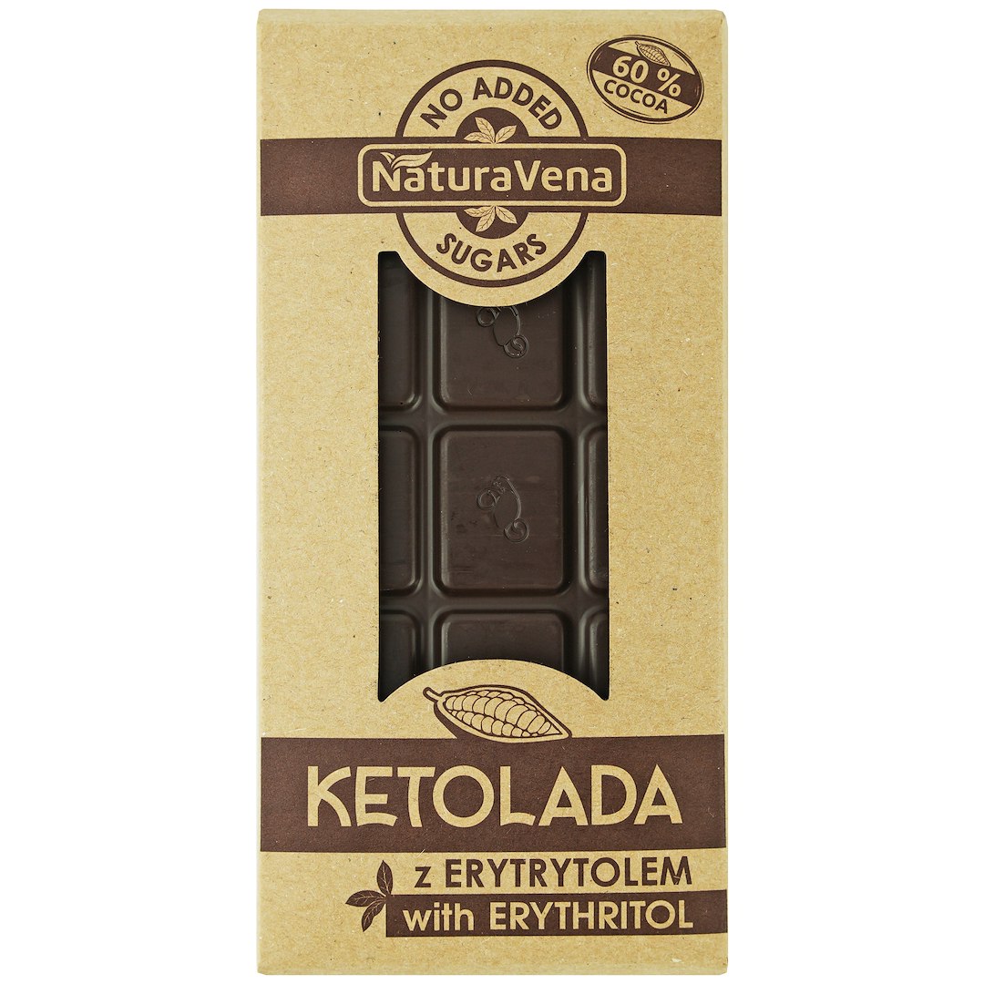 CZEKOLADA GORZKA 60 % KETOLADA 100 g - NATURAVENA