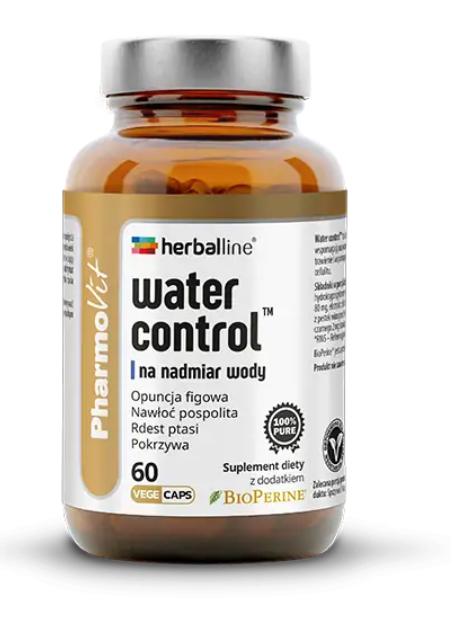 KAPSUŁKI NA NADMIAR WODY W ORGANIZMIE (WATER CONTROL) BEZGLUTENOWE 60 szt. - PHARMOVIT (HERBALLINE)
