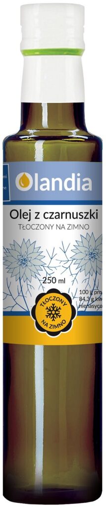 OLEJ Z CZARNUSZKI NIEFILTROWANY TŁOCZONY NA ZIMNO 250 ml - OLANDIA