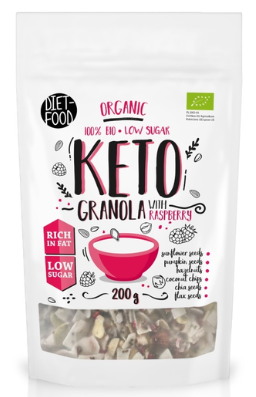 GRANOLA MALINA KETO BIO 200 g - DIET-FOOD