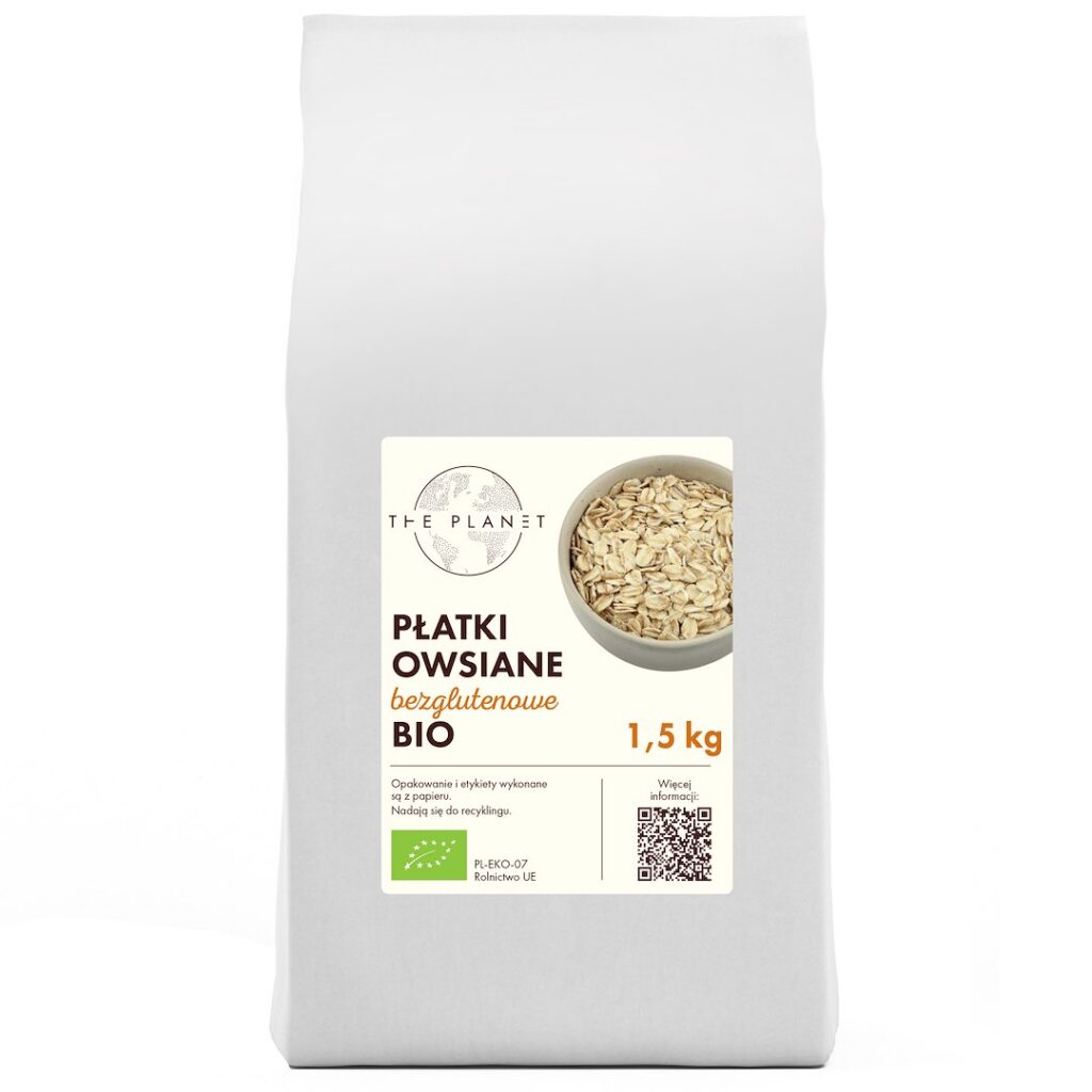 PŁATKI OWSIANE BEZGLUTENOWE BIO 1,5 kg - THE PLANET