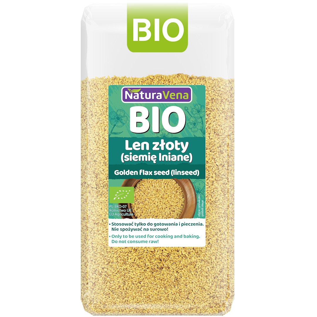 LEN ZŁOTY (SIEMIĘ LNIANE) BIO 500 g - NATURAVENA