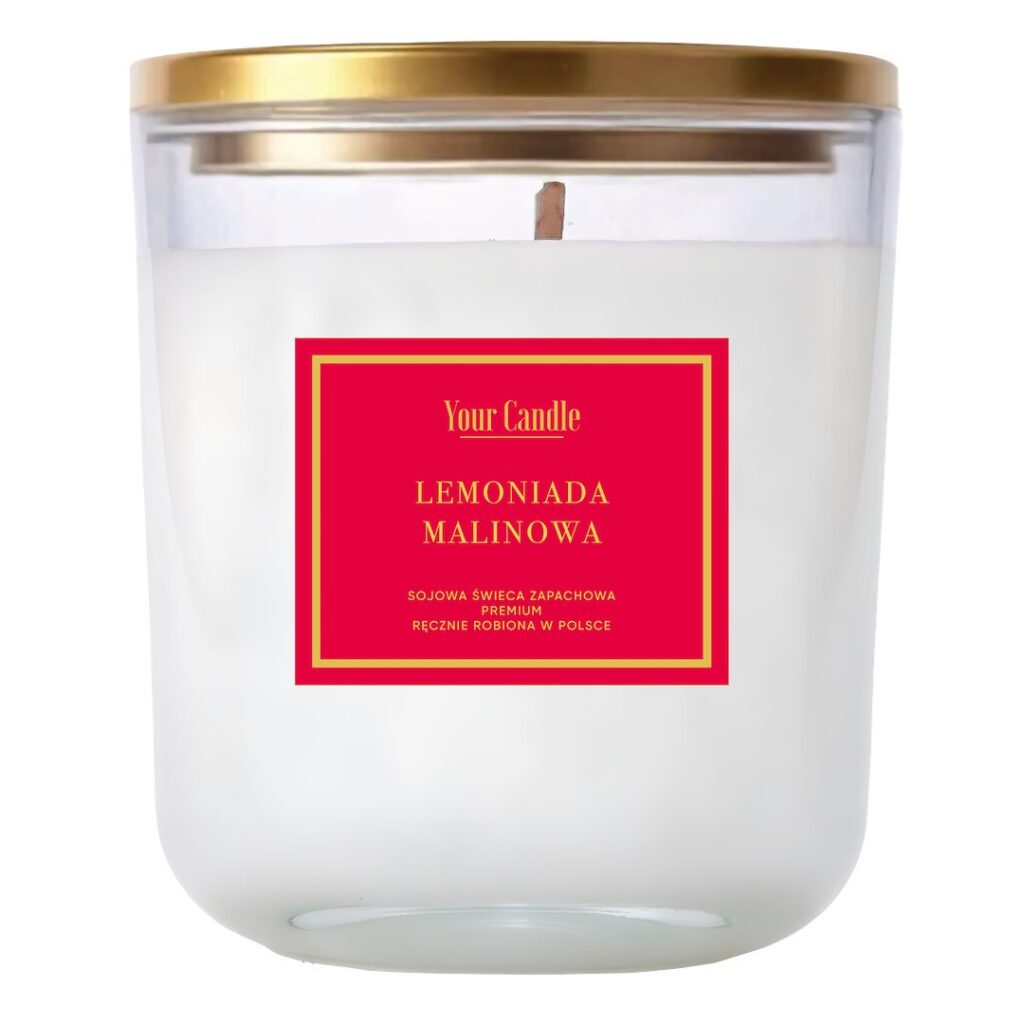 ŚWIECA SOJOWA ZAPACHOWA LEMONIADA MALINOWA 180 ml - YOUR CANDLE