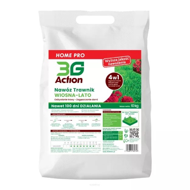 NAWÓZ DO TRAWNIKÓW WIOSNA - LATO ECO 10 kg - 3G ACTION
