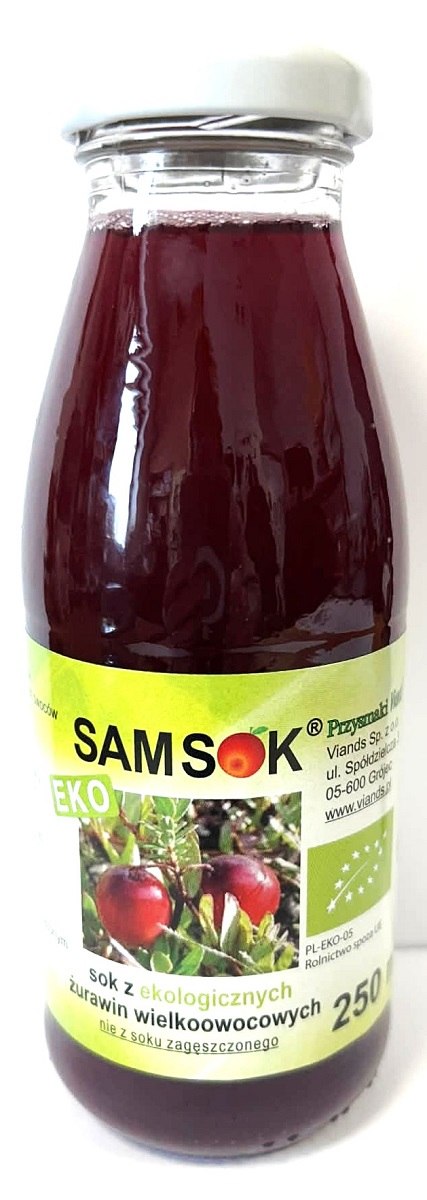 SOK Z ŻURAWINY WIELKOOWOCOWEJ NFC BIO 250 ml - VIANDS (SAM SOK)