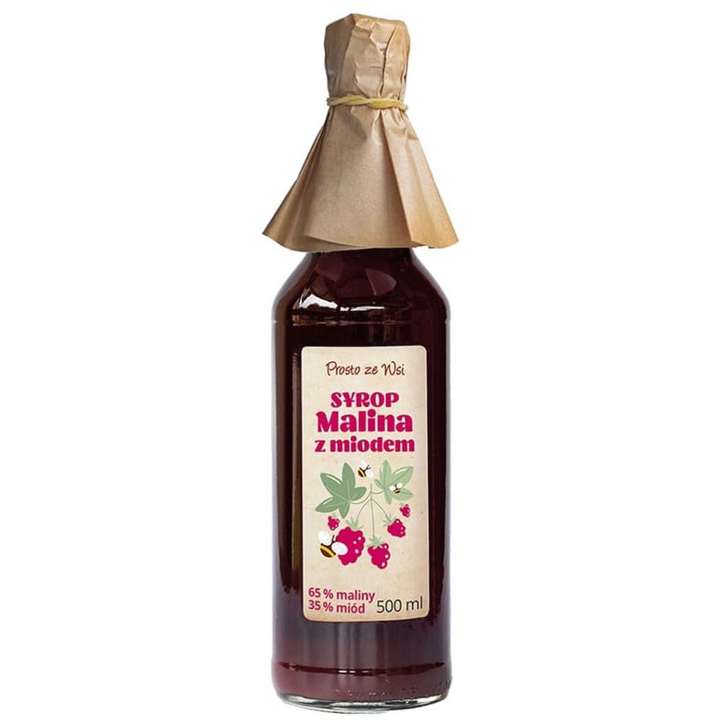 SYROP MALINA Z MIODEM 500 ml - PROSTO ZE WSI