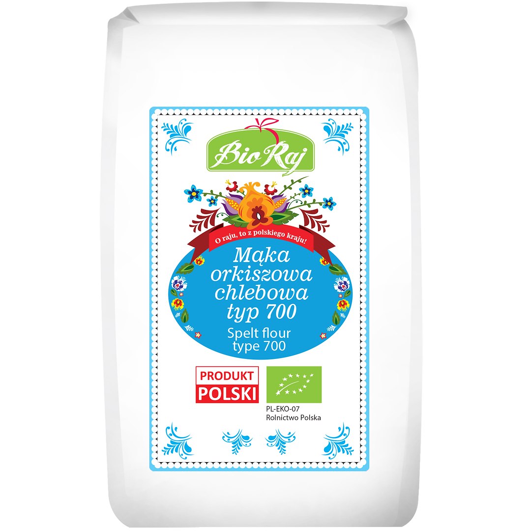 MĄKA ORKISZOWA CHLEBOWA TYP 700 BIO (POLSKA) 500 g - BIO RAJ