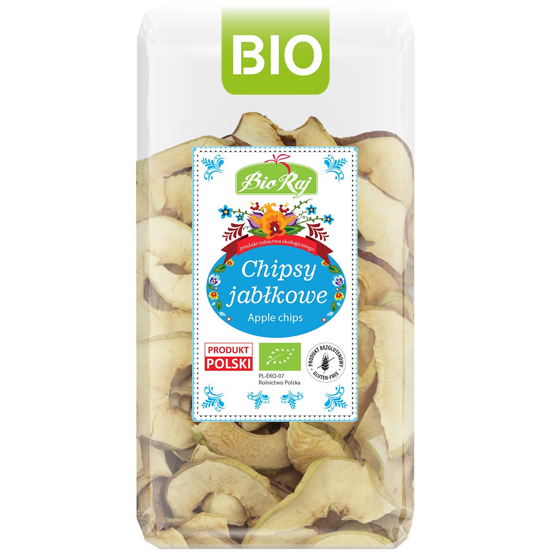 CHIPSY JABŁKOWE BEZGLUTENOWE BIO (POLSKA) 50 g - BIO RAJ