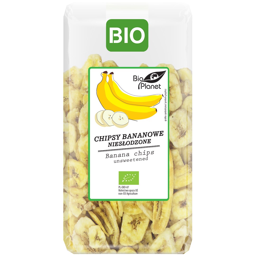 CHIPSY BANANOWE NIESŁODZONE BIO 350 g - BIO PLANET