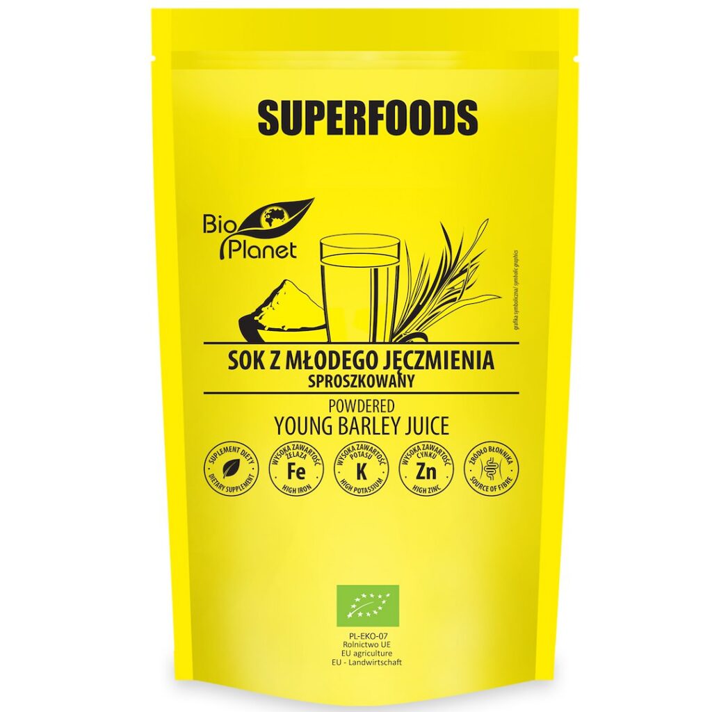 SOK Z MŁODEGO JĘCZMIENIA SPROSZKOWANY BIO 150 g - BIO PLANET SUPERFOODS