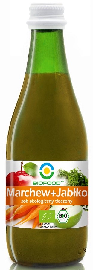 SOK JABŁKO - MARCHEW NFC BEZGLUTENOWY BIO 300 ml - BIOFOOD