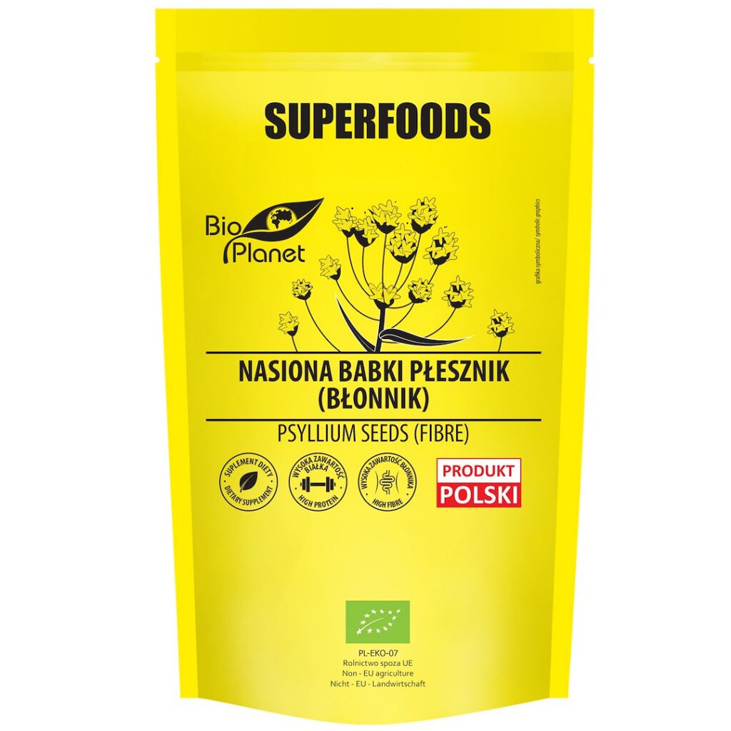 NASIONA BABKI PŁESZNIK (BŁONNIK) BIO 250 g - BIO PLANET SUPERFOODS