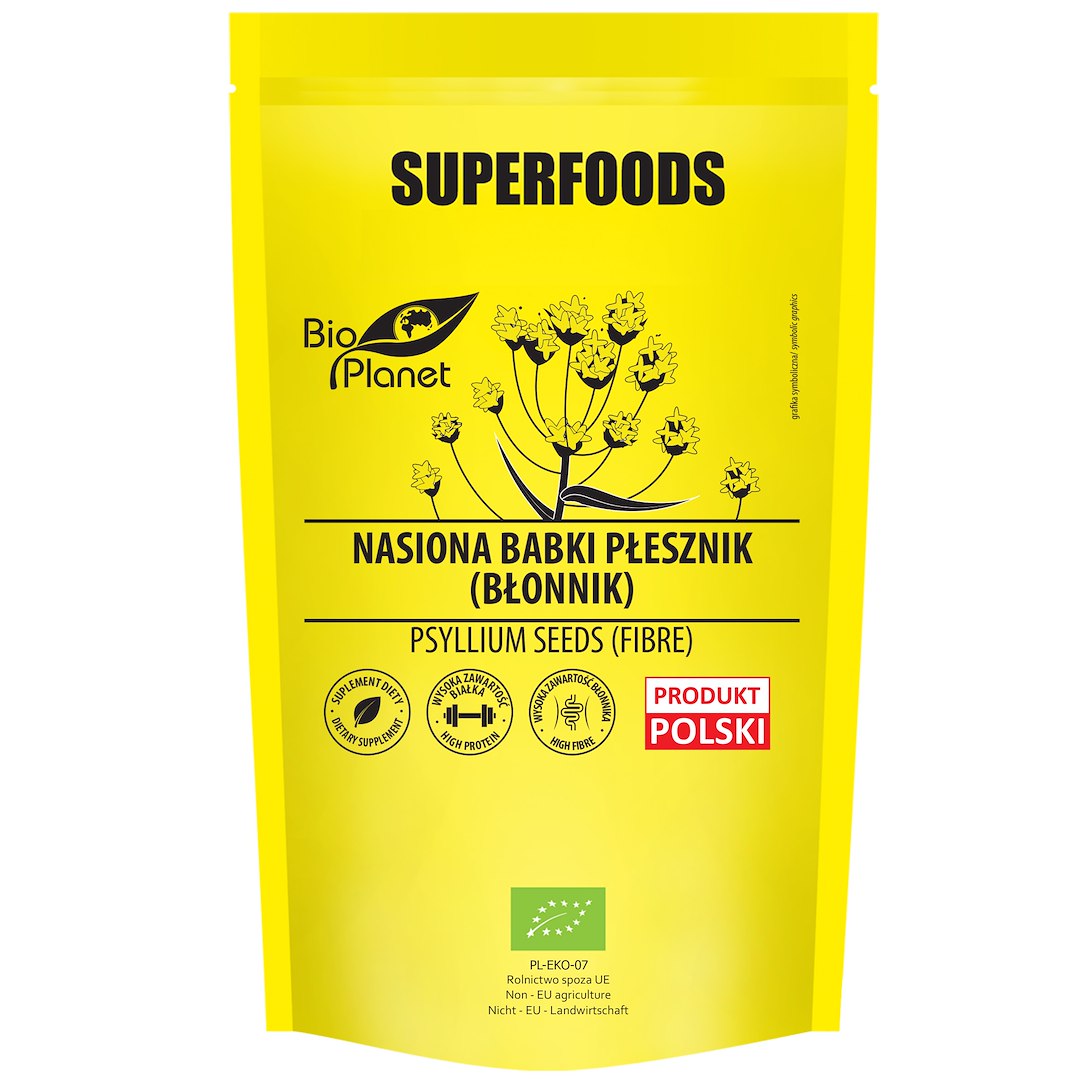 NASIONA BABKI PŁESZNIK (BŁONNIK) BIO 250 g - BIO PLANET SUPERFOODS