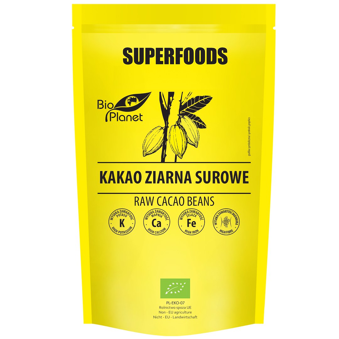 KAKAO ZIARNA SUROWE BIO 200 g - BIO PLANET SUPERFOODS