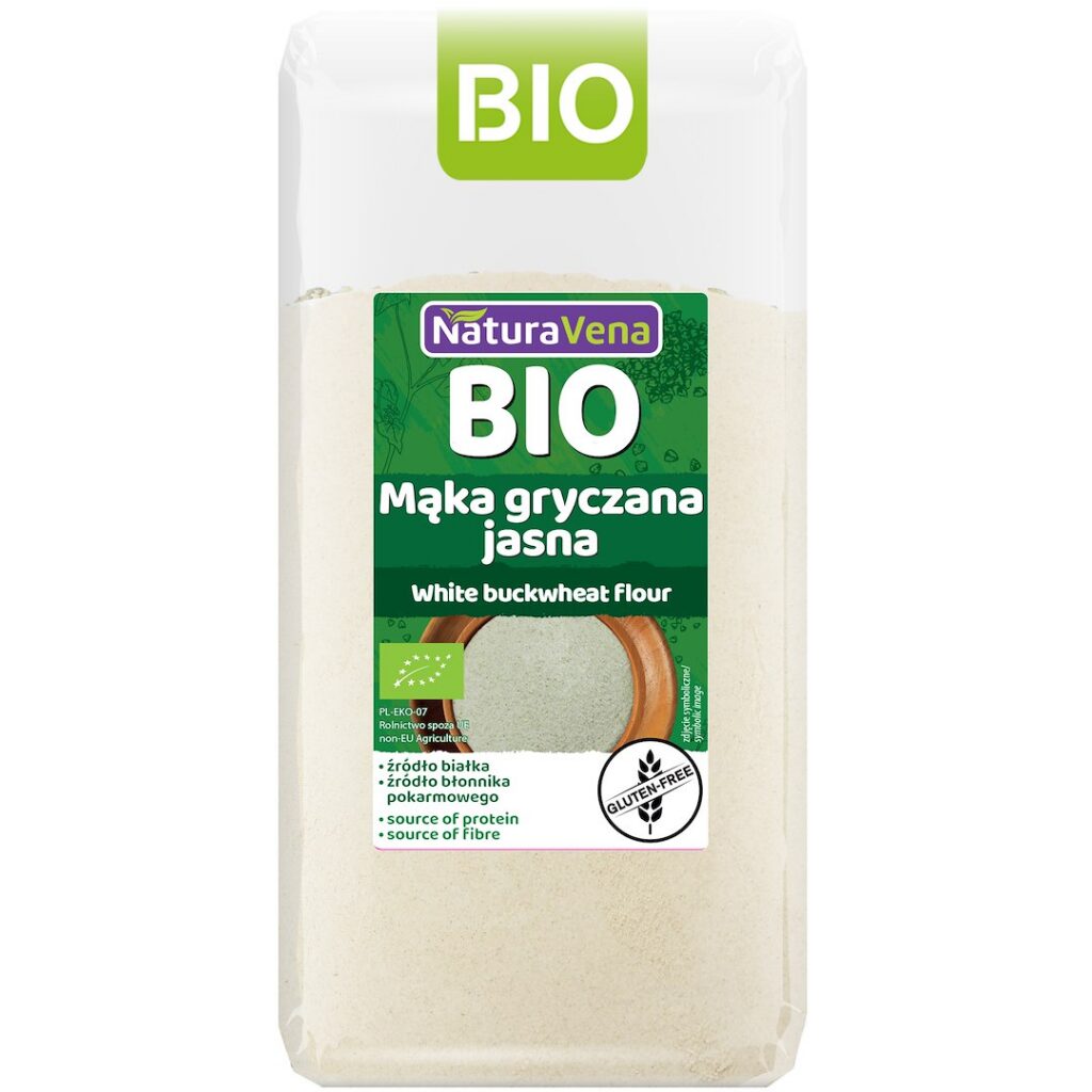 MĄKA GRYCZANA JASNA BEZGLUTENOWA BIO 500 g - NATURAVENA