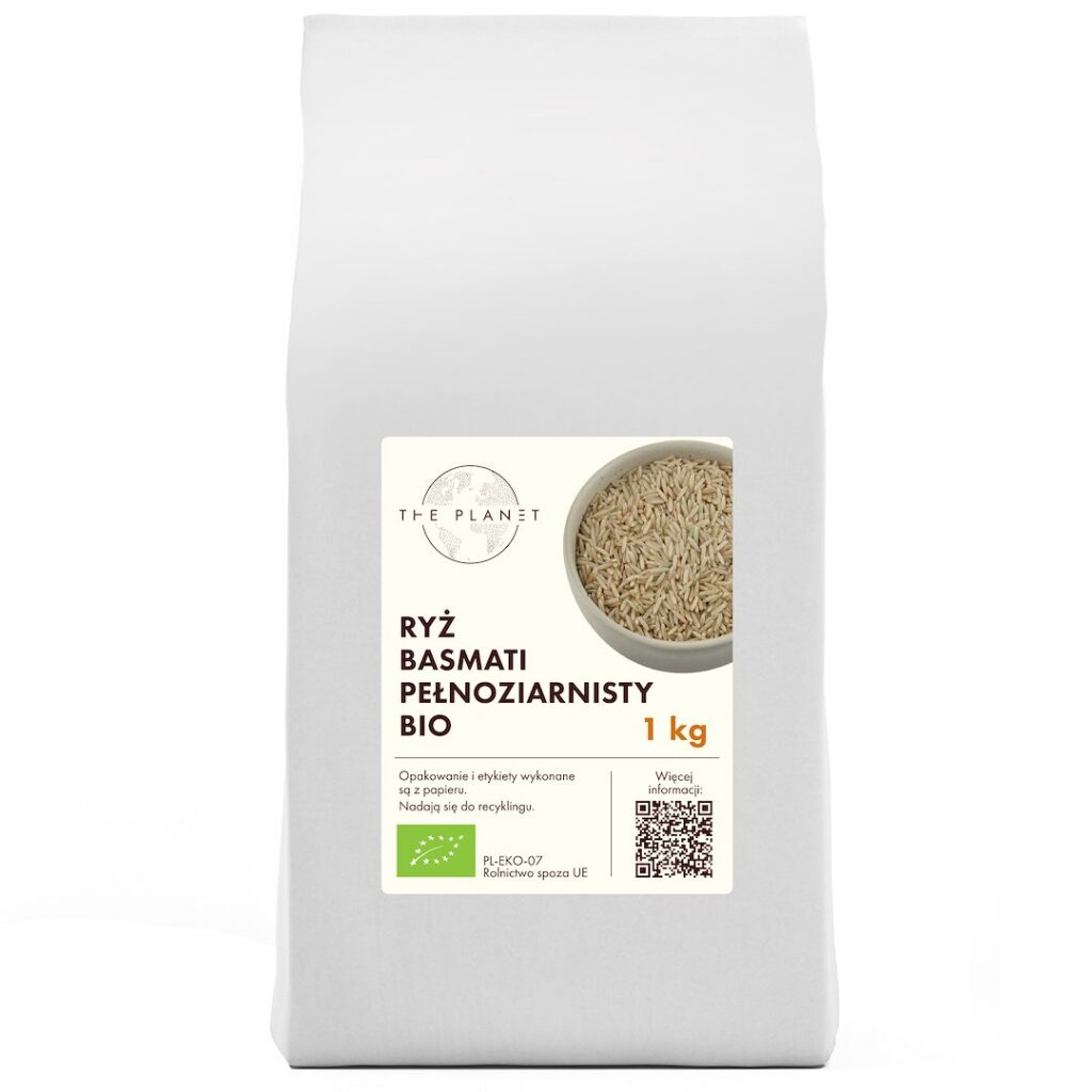 RYŻ BASMATI PEŁNOZIARNISTY BIO 1 kg - THE PLANET