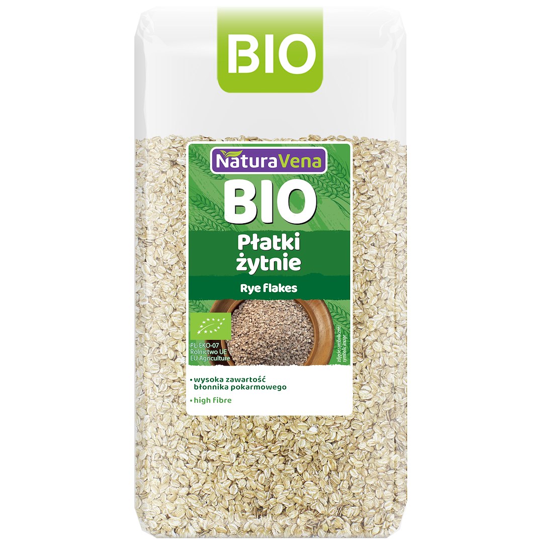 PŁATKI ŻYTNIE BIO 300 g - NATURAVENA