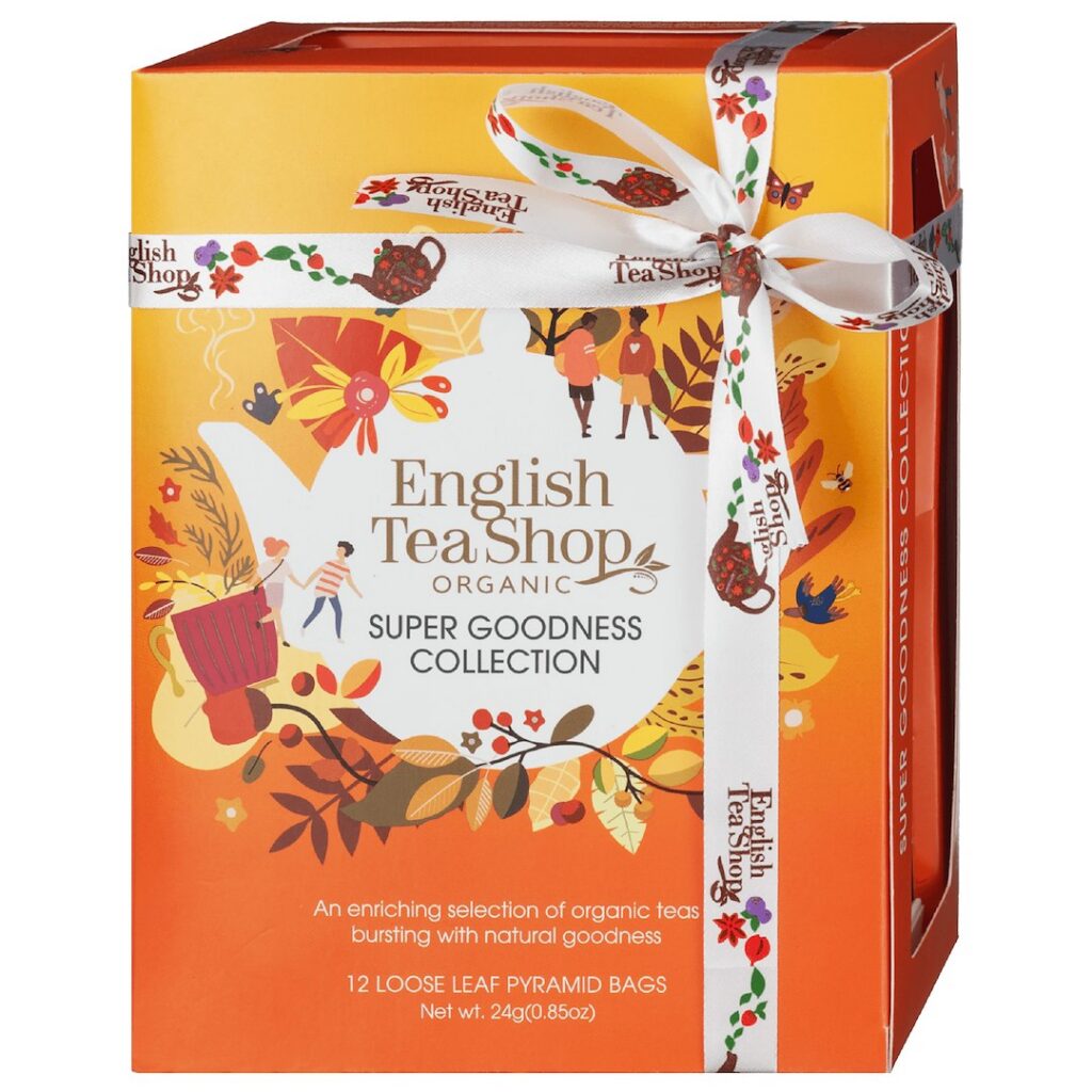 KOLEKCJA HERBATEK OWOCOWO - ZIOŁOWYCH BIO PIRAMIDKI (SUPER GOODNESS - 6 SMAKÓW) (12 x 2 g) 24 g - ENGLISH TEA SHOP ORGANIC