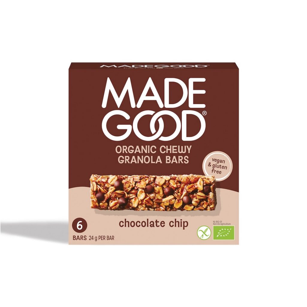 BATONY GRANOLA CRUNCHY Z CZEKOLADĄ BEZGLUTENOWE BIO (6 x 24 g) 144 g - MADEGOOD