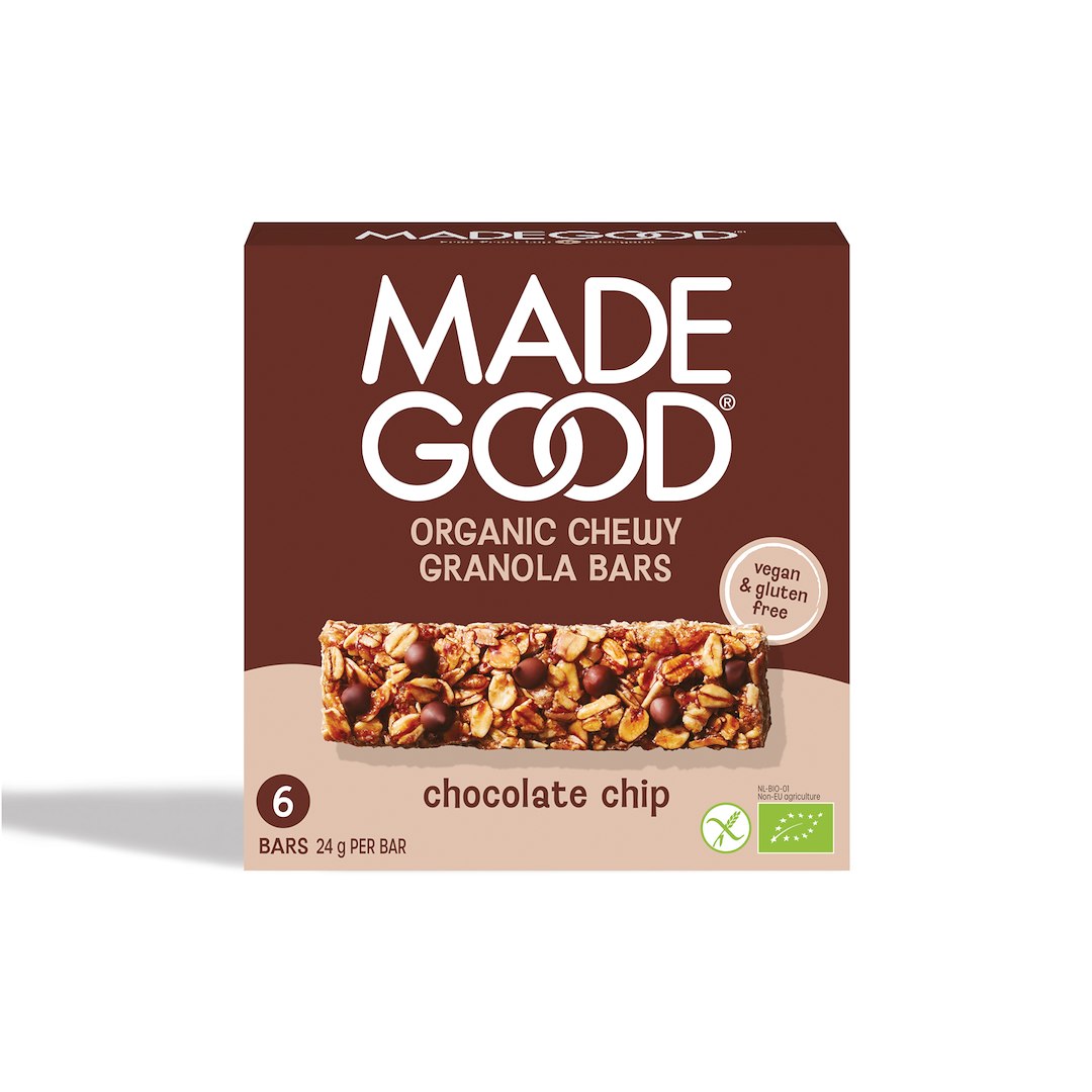 BATONY GRANOLA CRUNCHY Z CZEKOLADĄ BEZGLUTENOWE BIO (6 x 24 g) 144 g - MADEGOOD