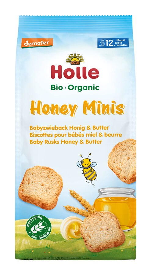 SUCHARKI Z MIODEM I MASŁEM OD 1 ROKU DEMETER BIO 100 g - HOLLE