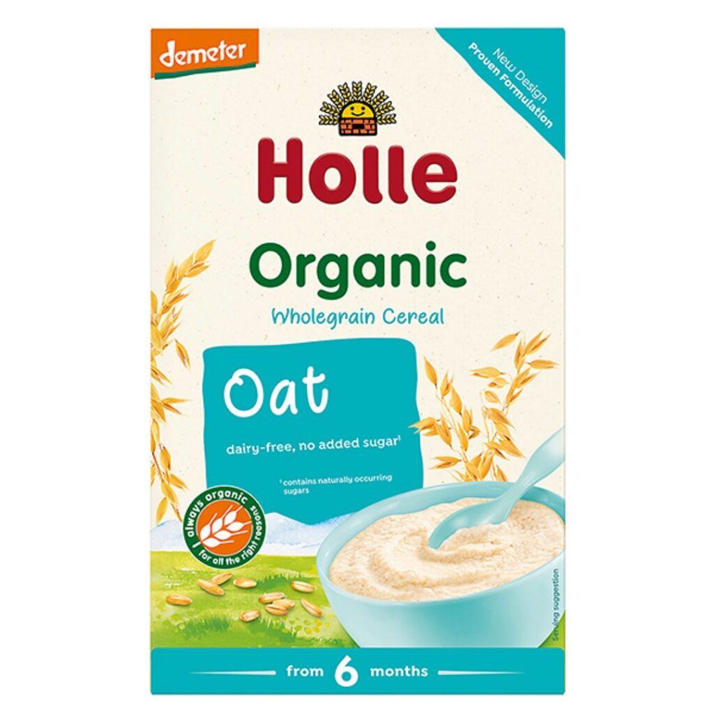 KASZKA OWSIANA PEŁNOZIARNISTA BEZ DODATKU CUKRÓW BEZGLUTENOWA OD 6 MIESIĄCA DEMETER BIO 250 g - HOLLE