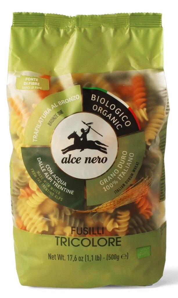 MAKARON (SEMOLINOWY TRÓJKOLOROWY) ŚWIDERKI BIO 500 g - ALCE NERO
