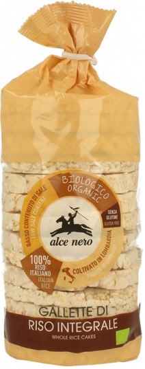 WAFLE RYŻOWE PEŁNOZIARNISTE BEZGLUTENOWE BIO 100 g - ALCE NERO