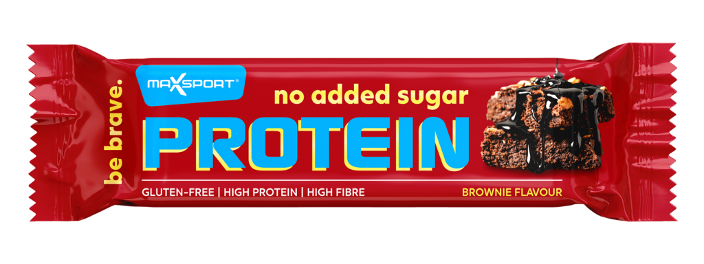 BATON PROTEINOWY BROWNIE W CZEKOLADZIE MLECZNEJ BEZ DODATKU CUKRÓW BEZGLUTENOWY 40 g - MAXSPORT