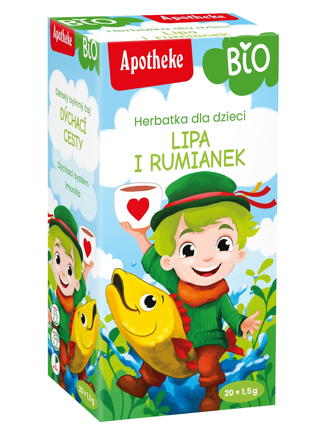 HERBATKA DLA DZIECI - LIPA, RUMIANEK I MIĘTA BIO (20 x 1,5 g) 30 g - APOTHEKE