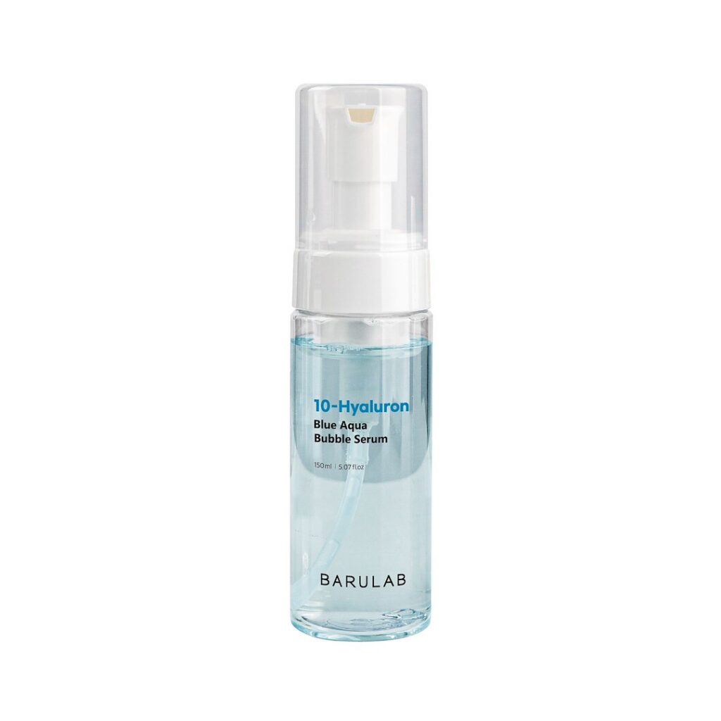 SERUM KOREAŃSKIE DO TWARZY BĄBELKOWE Z 10 RODZAJAMI KWASU HIALURONOWEGO 150 ml - BARULAB