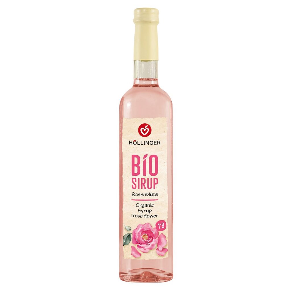 SYROP O SMAKU RÓŻANYM BIO 500 ml - HOLLINGER