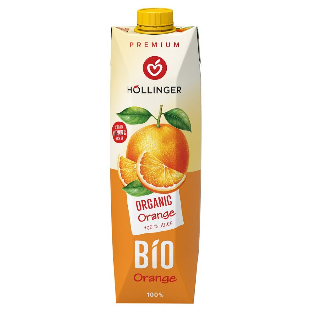 SOK POMARAŃCZOWY BIO 1 L - HOLLINGER