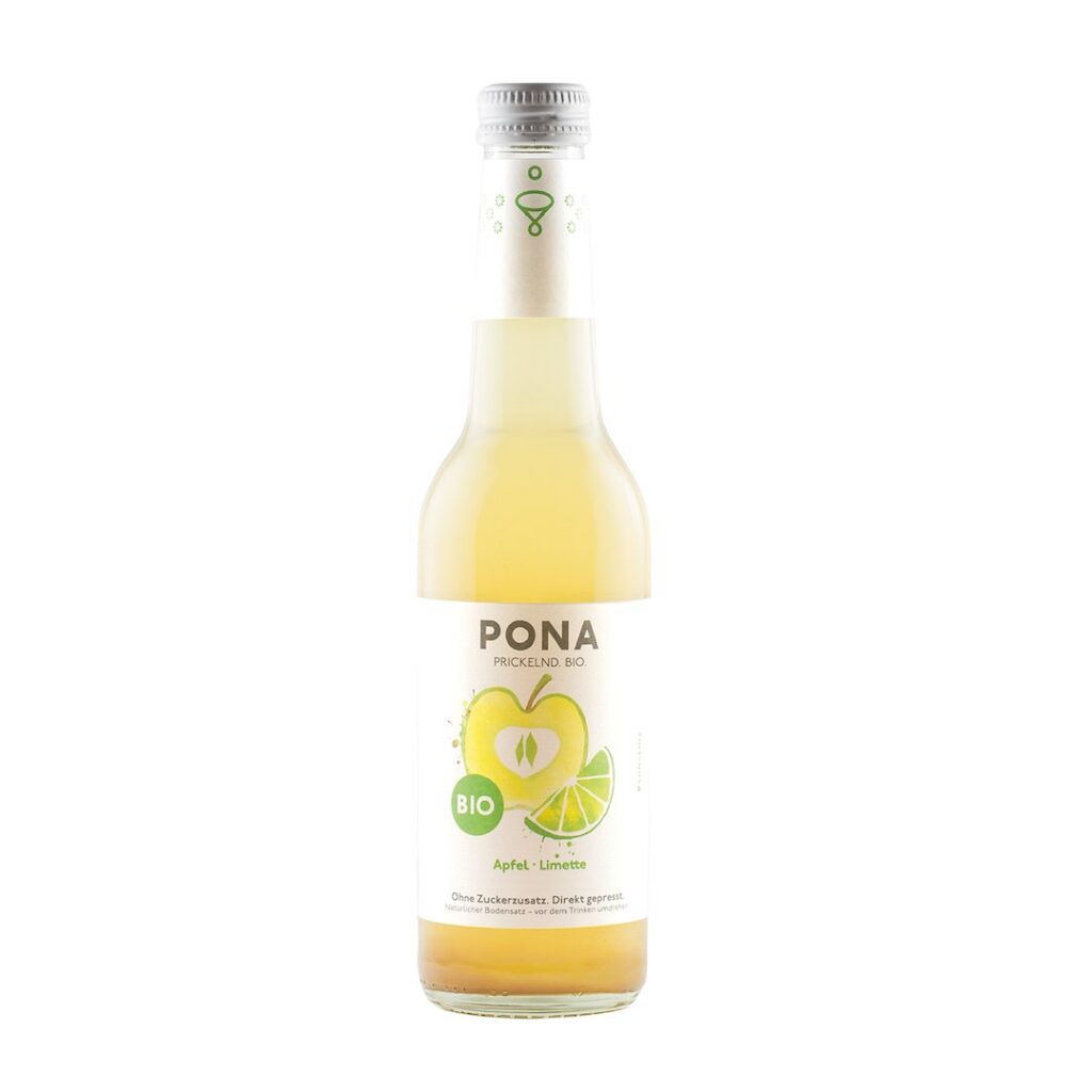LEMONIADA JABŁKO - LIMONKA BEZ DODATKU CUKRÓW BIO 330 ml - PONA