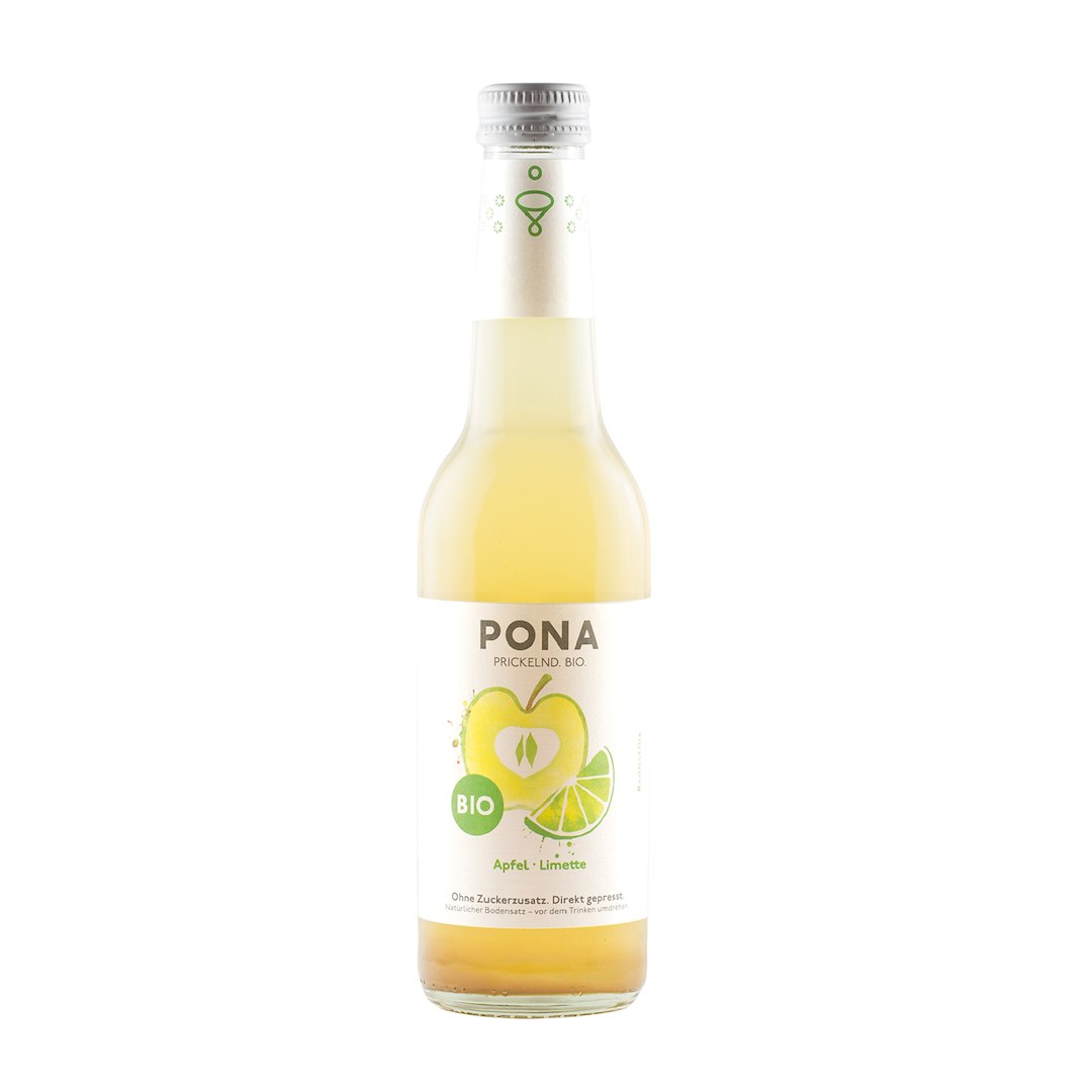 LEMONIADA JABŁKO - LIMONKA BEZ DODATKU CUKRÓW BIO 330 ml - PONA
