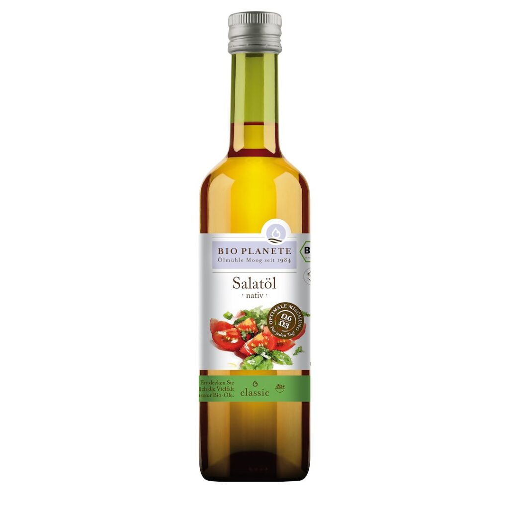 OLEJ SAŁATKOWY TŁOCZONY NA ZIMNO OMEGA-3 BIO 500 ml - BIO PLANETE