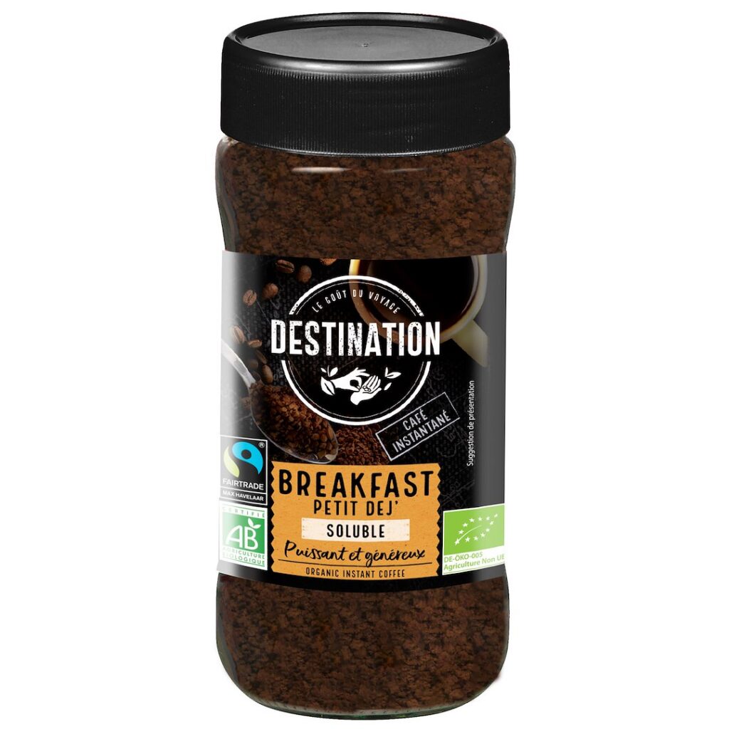 KAWA ROZPUSZCZALNA LIOFILIZOWANA ARABICA/ROBUSTA BREAKFAST FAIR TRADE BIO 100 g - DESTINATION