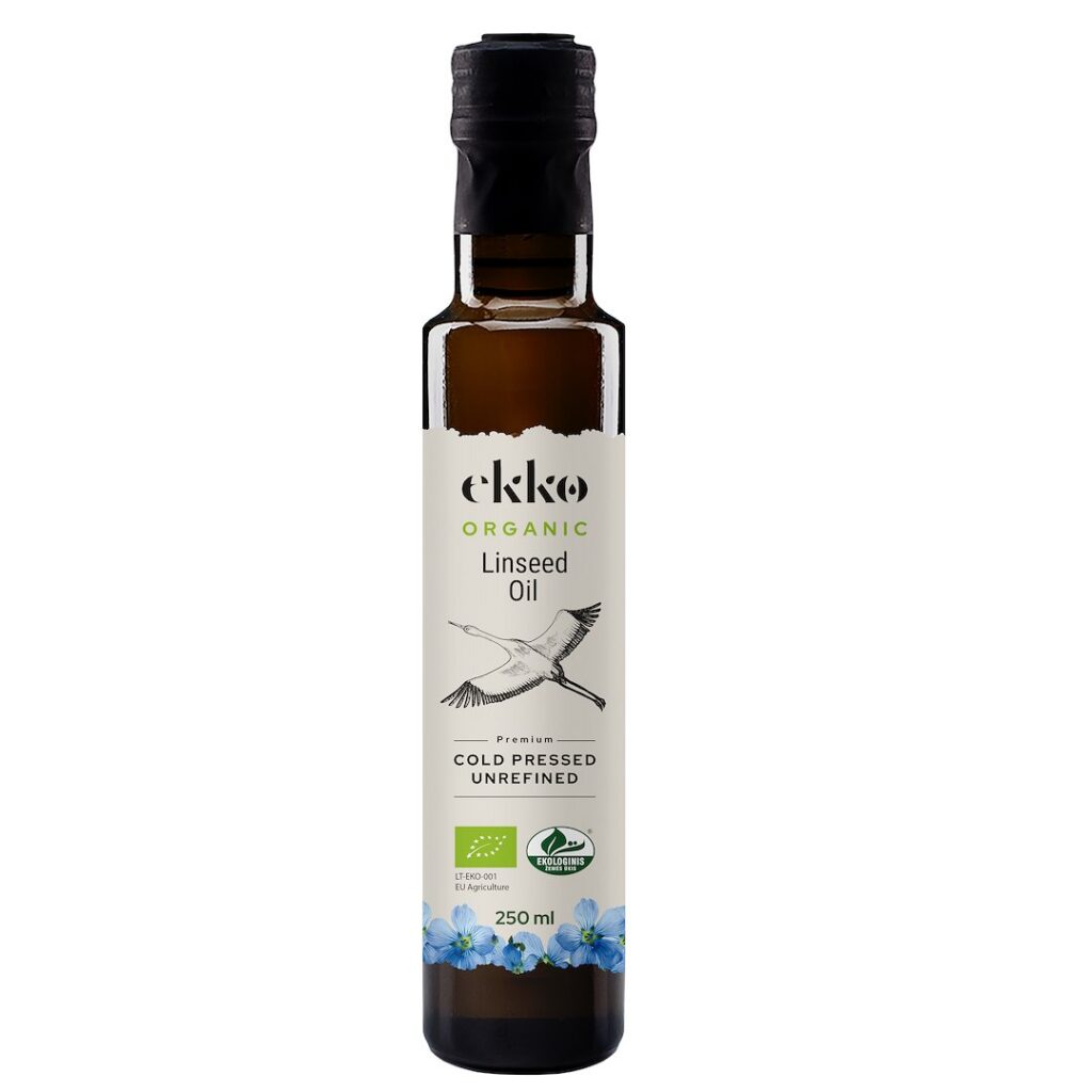 OLEJ LNIANY TŁOCZONY NA ZIMNO OMEGA-3 BIO 250 ml - EKKO