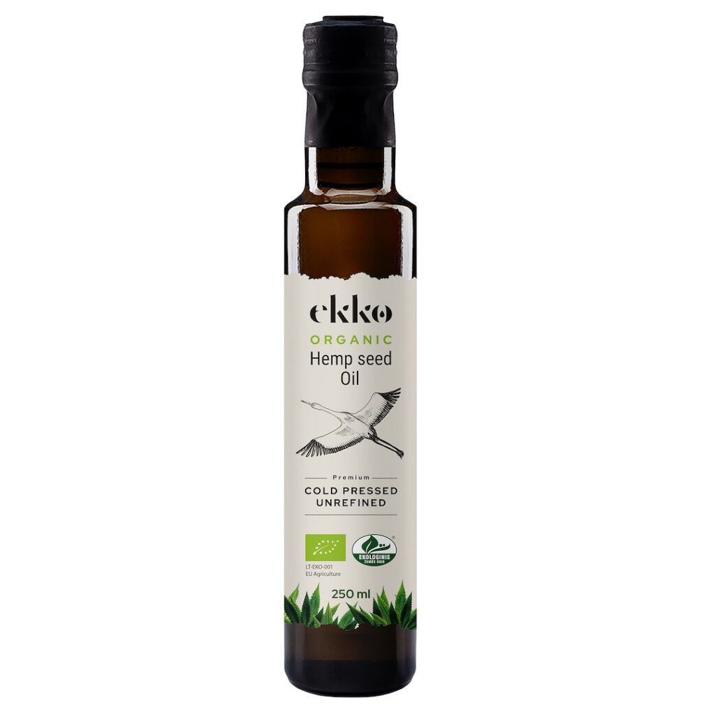 OLEJ KONOPNY TŁOCZONY NA ZIMNO OMEGA-3 BIO 250 ml - EKKO