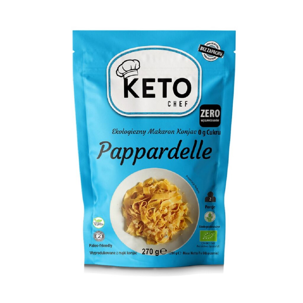 MAKARON (KONJAC) PAPPARDELLE BEZGLUTENOWY BIO 270 g (200 g) - KETO CHEF