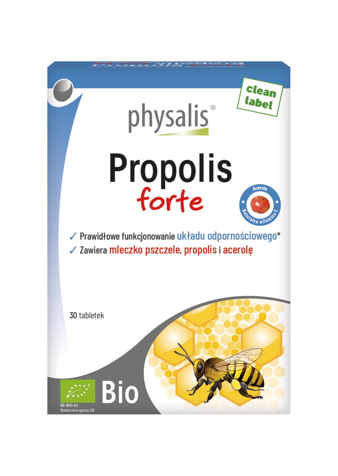 PROPOLIS FORTE EKSTRAKT BIO 30 TABLETEK - PHYSALIS