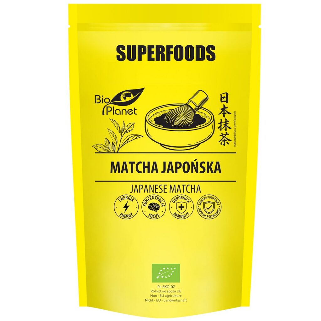 HERBATA ZIELONA MATCHA JAPOŃSKA BIO 100 g - BIO PLANET SUPERFOODS