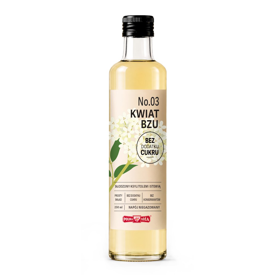 NAPÓJ KWIAT BZU BEZ DODATKU CUKRÓW 250 ml - POLSKA RÓŻA