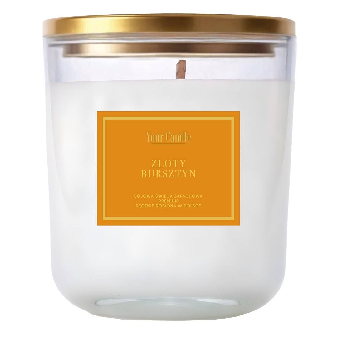 ŚWIECA SOJOWA ZAPACHOWA  ZŁOTY BURSZTYN 180 ml - YOUR CANDLE