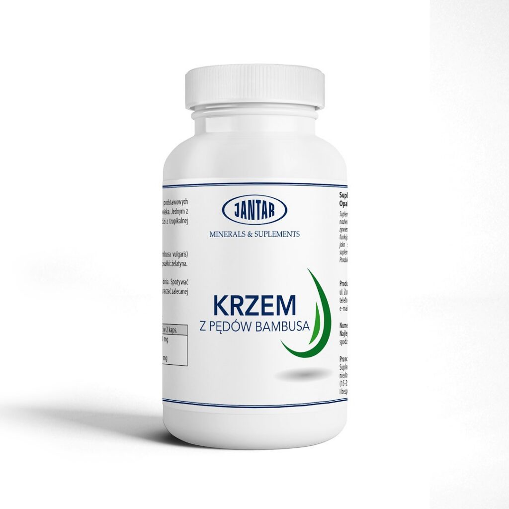 KRZEM ORGANICZNY Z PĘDÓW BAMBUSA (350 mg) 90 KAPSUŁEK - JANTAR