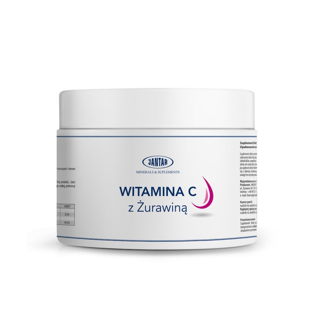 WITAMINA C Z ŻURAWINĄ W PROSZKU (1000 mg) 300 g - JANTAR