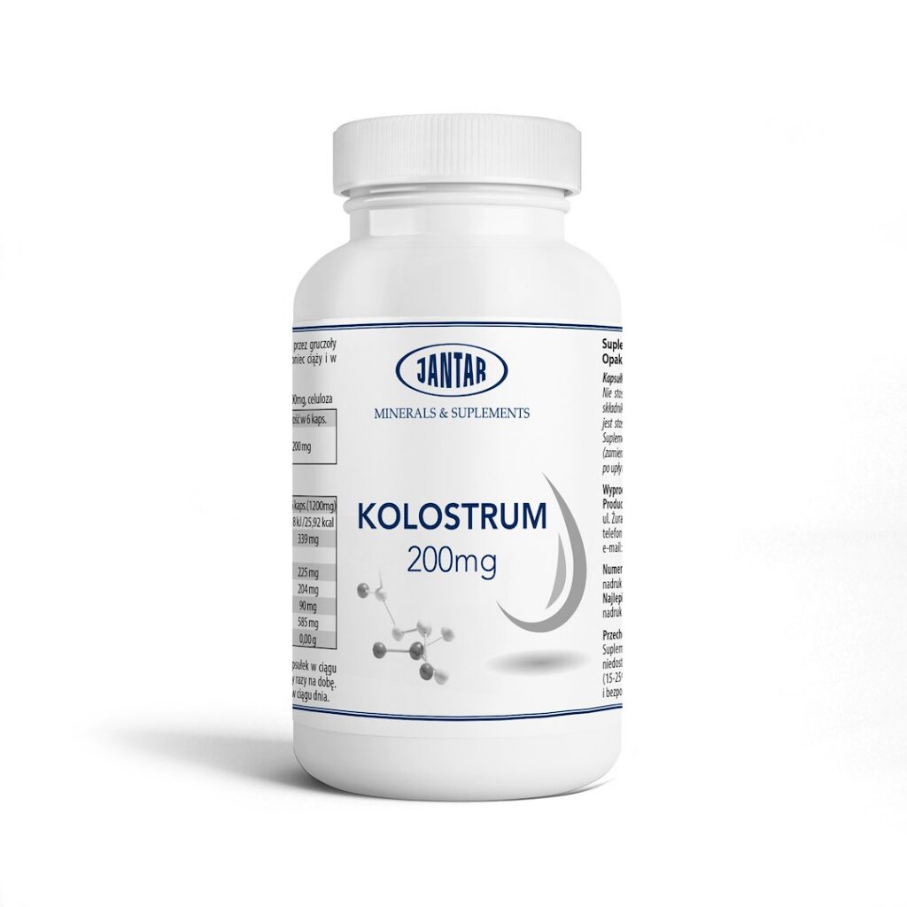 COLOSTRUM WOŁOWE (200 mg) 60 KAPSUŁEK- JANTAR