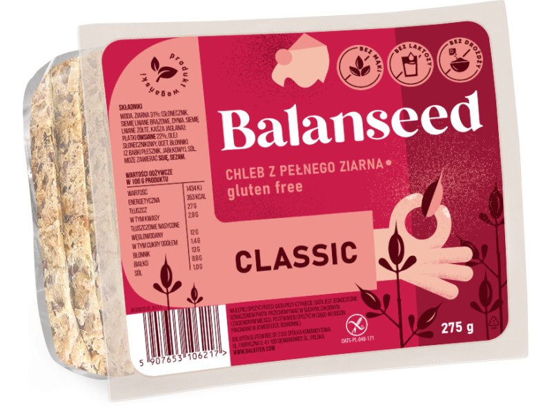 CHLEB Z PEŁNEGO ZIARNA KROJONY BEZGLUTENOWY 275 g - BALVITEN