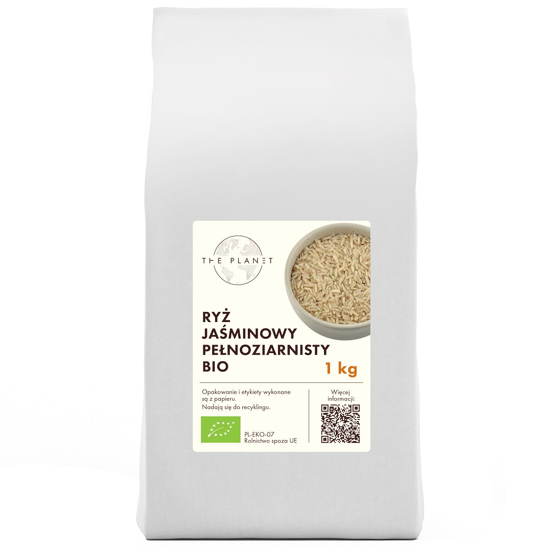 RYŻ JAŚMINOWY PEŁNOZIARNISTY BIO 1 kg - THE PLANET