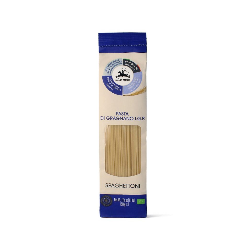 MAKARON (SEMOLINOWY - PASTA DI GRAGNANO) SPAGHETTONI BIO 500 g - ALCE NERO